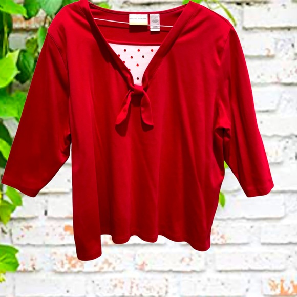 Alfred Dunner Sequin bow Blouse - Picture 1 of 5